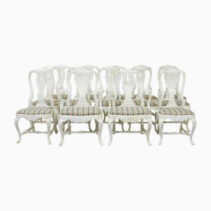 Queen Anne Lacquered Dining Chairs, 1920s, Set of 14