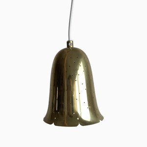 Lampada a sospensione moderna in ottone con paralume traforato di Borens, Svezia, anni '60