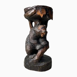 Wood Carved Bear Stand, Ainu Art, Hokkaido, Japan, 1960s