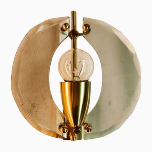 Lámpara de pared de latón con vidrio doble