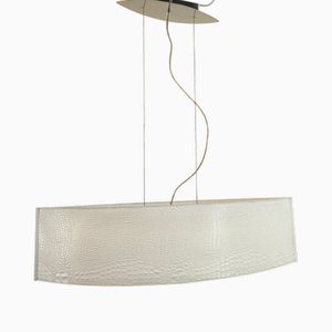 Ovale Hängelampe aus Leder