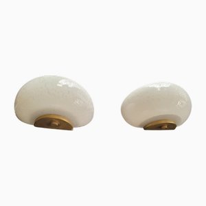 Muschelförmige Wandlampen aus Veredeltem Muranoglas, 1960er, 2er Set