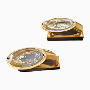 Lámparas de pared con lente atribuidas a Oscar Torlasco para Stilkronen, años 60. Juego de 2