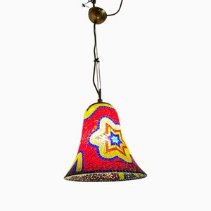 Lampada a sospensione in mosaico di vetro, anni '70