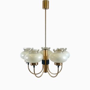 Deutsche Mid-Century Moderne Fünfarmige Hängelampe, 1970er