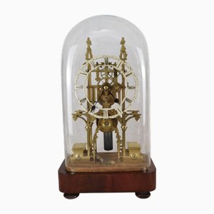 Antique English Skeleton Clock, 1850s