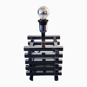 Lampada da tavolo vintage in metallo cromato, anni '70