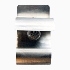 Curved Steel Wall Light, Italy, 1970s