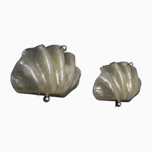 Shell Shaped Sconces in Gold Murano Glass by Murano for Murano, 2000, Set of 2