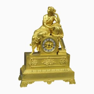 Restoration Allegory of Astronomy Clock in Gilt Bronze, Early 19th Century