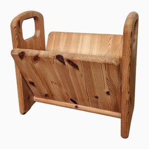 Pine Magazine Rack, Denmark, 1970s
