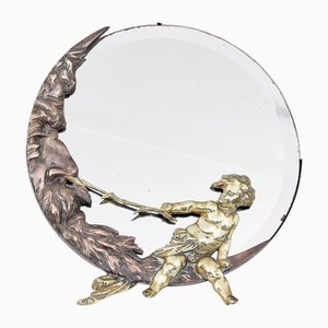 Vintage Art Deco Tischspiegel aus Bronze & Messing, 1920
