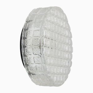 Mid-Century Round Clear Glass Flush Mount