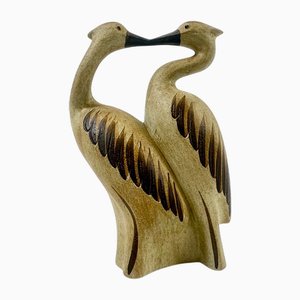 Mid-Century Model 1152 Cranes Figurine in Ceramic from Sgrafo Modern, 1970s