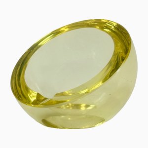 Cendrier Orbe Mid-Century en Verre Murano Jaune, 1960s