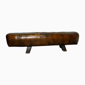 Banc Long en Cuir pour Cheval d'Arçons, 1920s