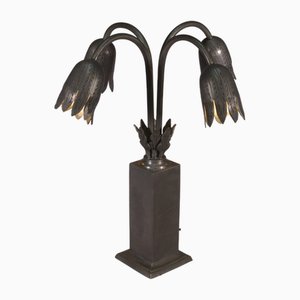 Pewter Table Lamp with 4 Tulips, 1970s