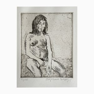 Raphael Soyer, Female Nude, 1984, Etching