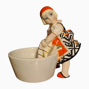 Statuetta Girl Washing Laundry di Sandro Vacchetti per Essevi, anni '40
