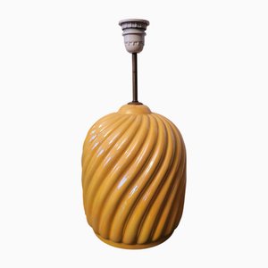 Lampada da tavolo Torchon in ceramica gialla nello stile di Tommaso Barbi, anni '70