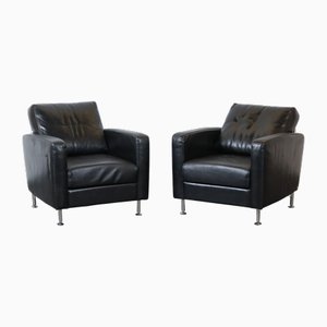 Set of Bond Club Chairs in Leather by Tomasz Augustyniak for COM40, Poland, 1999