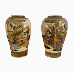 Vases Satsuma Antiques, Japon, 1920, Set de 2