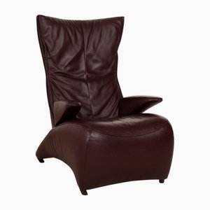 Dark Red Leather Lounge Cair from Jori