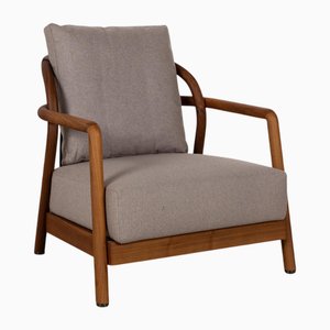 Crono Lounge Chair in Grey Fabric and Wood from Flexform
