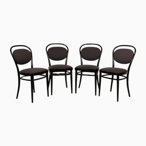 Model 214 Chairs in Black Wood from Thonet, Set of 4