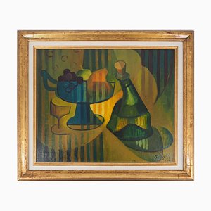 Louis Toffoli, Compote Dish and Bottle, Oil on Canvas