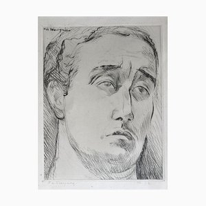 Henry De Waroquier, Retrato de un hombre, 1945, Grabado