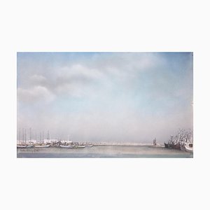 Catherine Reyberol, Port De La Goulette (Tunisi), 1979, Guazzo e pastello