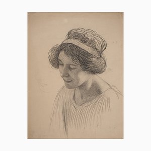 Léopold Franz Kowalski, Portrait of Amélia, Original Drawing
