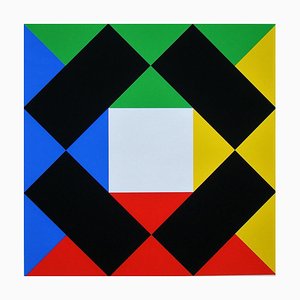 Max Bill, Composición con centro blanco, 1972, Serigrafía original