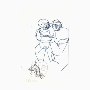 Slavko Kopac, Frau, doppelseitige Zeichnung mit Bleistift und Tinte