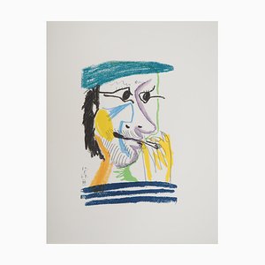 Pablo Picasso, El gusto de la felicidad, Autorretrato con boina, Litografía