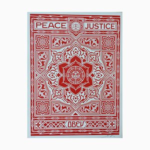 Shepard Fairey (Obey), Peace and Justice Ornament Black, 2012, Screenprint