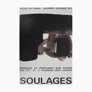 Pierre Soulages, Bronces y Pinturas Fiac 77, Póster original