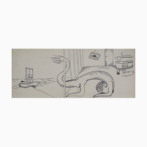 Jean-Claude Silbermann, Sneaky Signs, The Sea Monster, Original Ink Drawing