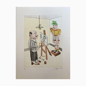 Antonio Segui, Juanito's Hat 5, 1996, Watercolor Engraving