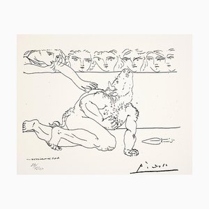 D'après Pablo Picasso, Minotaure Mourant, Lithographie, 1973