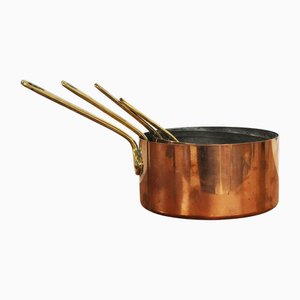 Vintage French Copper Pans, 1950s, Set of 4