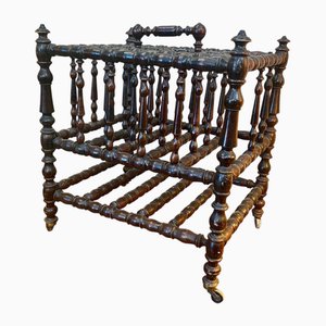 Turned Wood Newspaper Rack