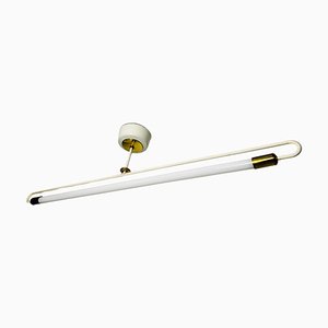 Bauhaus Brass Ceiling Lamp from Kaiser & Co, 1950s