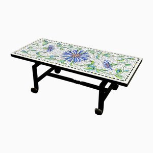 Table Basse en Fer Forgé et Mosaïque Artisanale, France, 1960s