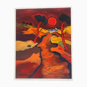 Jean Duquoc, Terre Sublimée par le Soleil, 2022, Lithographie, Gerahmt