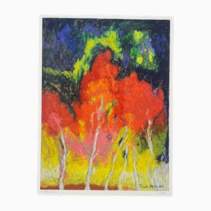 Jean Duquoc, L'Été Indien, 2022, Lithographie, Encadré
