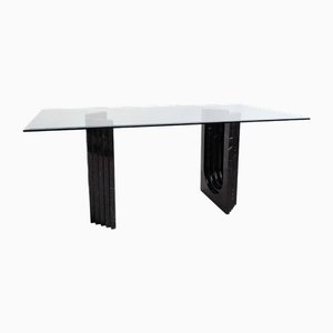 Esstisch aus Glas & schwarzem Marmor von Carlo Scarpa für Cattelan, 1970er