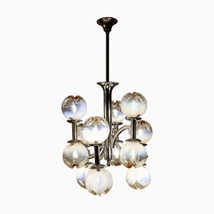 Lustre Snowball Murano de Mazzega, Italie, 1960