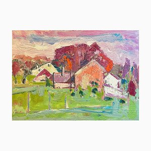 Jean Krille, Paesaggio 120, Olio su masonite